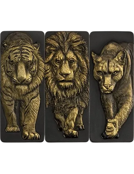 Набор Дикие кошки, г., Серебро, 93,3 гр., проба 999,