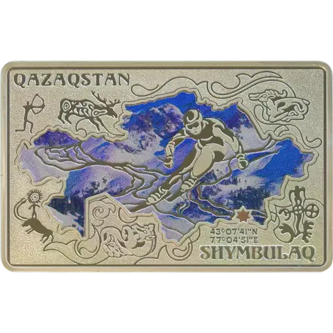 Монета "Шымбулак", 2024 г., Серебро, 31,1 гр., проба 925, КАЗАХСТАН