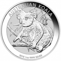Монета «Коала», 2018 г., Серебро, 31,1 гр., проба 9999, АВСТРАЛИЯ