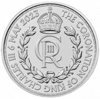 Монета "Коронация Чарльза III (Королевская монограмма)", 2023 г., Серебро, 31,1 гр., проба 999, СОЕДИНЕННО