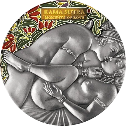 Монета "Камасутра IV",  2022 г., Серебро, 93,3 гр., проба 999, КАМЕРУН