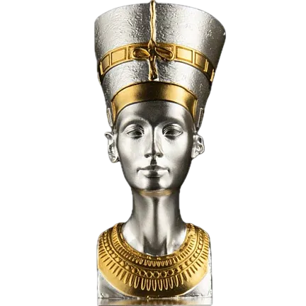 Монета "Нефертити 3D",  2024 г., Серебро, 155,5 гр., проба 999, САМОА