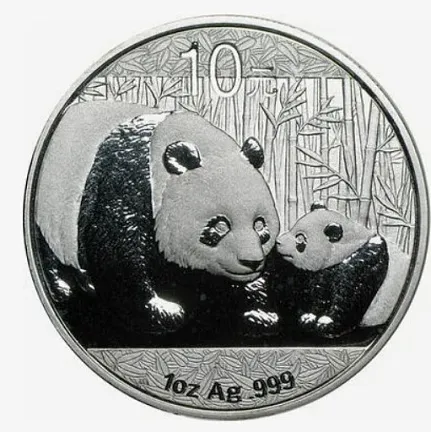 Монета "Панда", 2011 г., Серебро, 31,1 гр., проба 999, КИТАЙ