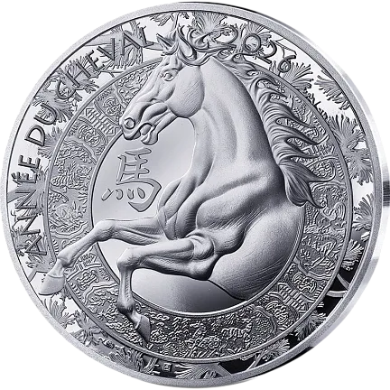 Монета «Год Лошади», 2026 г., Серебро, 22,2 гр., проба 999, ФРАНЦИЯ
