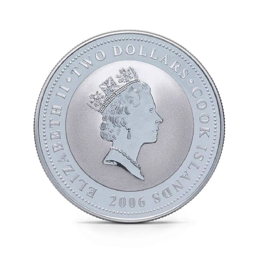 Монета "Воздушные гонки 1930-х - Самолет  LTR-14" 2006 г., 31,1 гр., проба 999.9, ОСТРОВА КУКА
