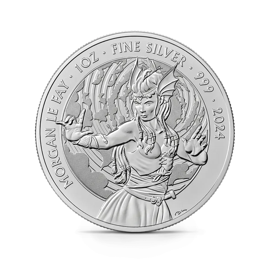 Монета "Моргана ле Фэй",  2024 г., Серебро, 31,1 гр., проба 999, СОЕДИНЕННОЕ КОРОЛЕВСТВО