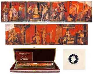 Серебряная монета Тайны виллы Помпеи, 2011 г., 355 гр., проба 999, НИУЭ