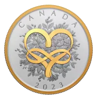 Монета «Празднуйте любовь», 2025 г., Серебро, 31,1 гр., проба 999, КАНАДА