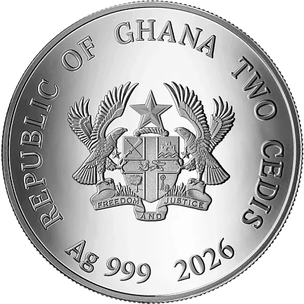 Монета «Год Лошади», 2026 г., Серебро, 15,55 гр., проба 999, ГАНА