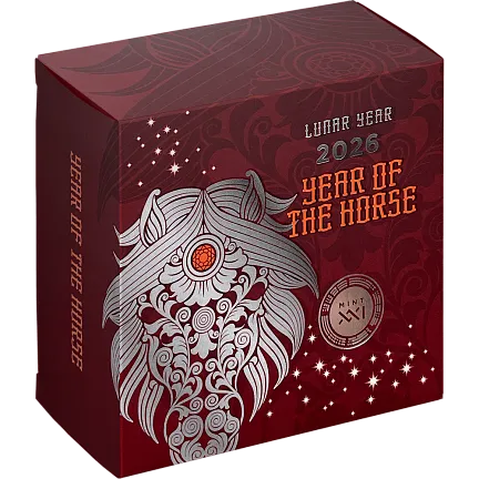 Монета «Год Лошади», 2026 г., Серебро, 15,55 гр., проба 999, ГАНА
