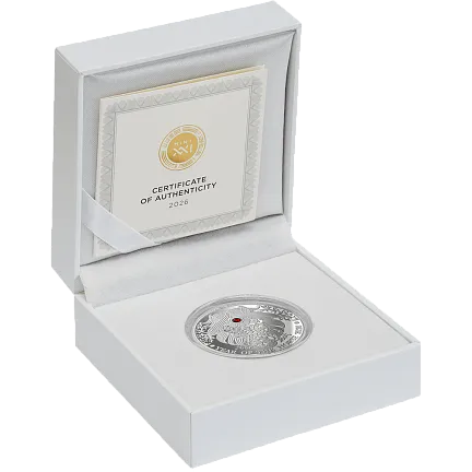 Монета «Год Лошади», 2026 г., Серебро, 15,55 гр., проба 999, ГАНА