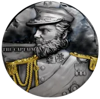 Монета "Капитан. Семь морей", 2025 г., Серебро, 62,2 гр., проба 999, КАМЕРУН