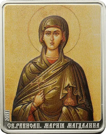 Монета «Святая Мария Магдалина»,  2011 г., Серебро, 25 гр., проба 999, ОСТРОВА КУКА