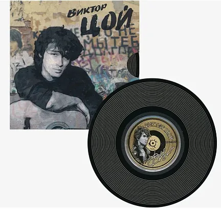 Монета "Виктор Цой", 2020 г., Серебро, 20,00 гр, проба 999, Бенин
