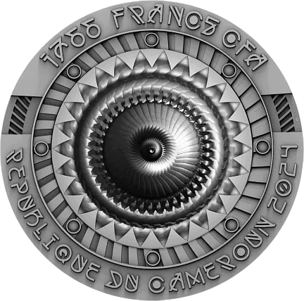 Монета «Летающая монета НЛО МР 1766», 2024 г., Серебро, 217,7 гр., проба 999, КАМЕРУН