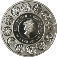 Монета «Зодиак Альфонса Мухи Весы», 2011 г., Серебро, 28,28 гр., проба 925, НИУЭ