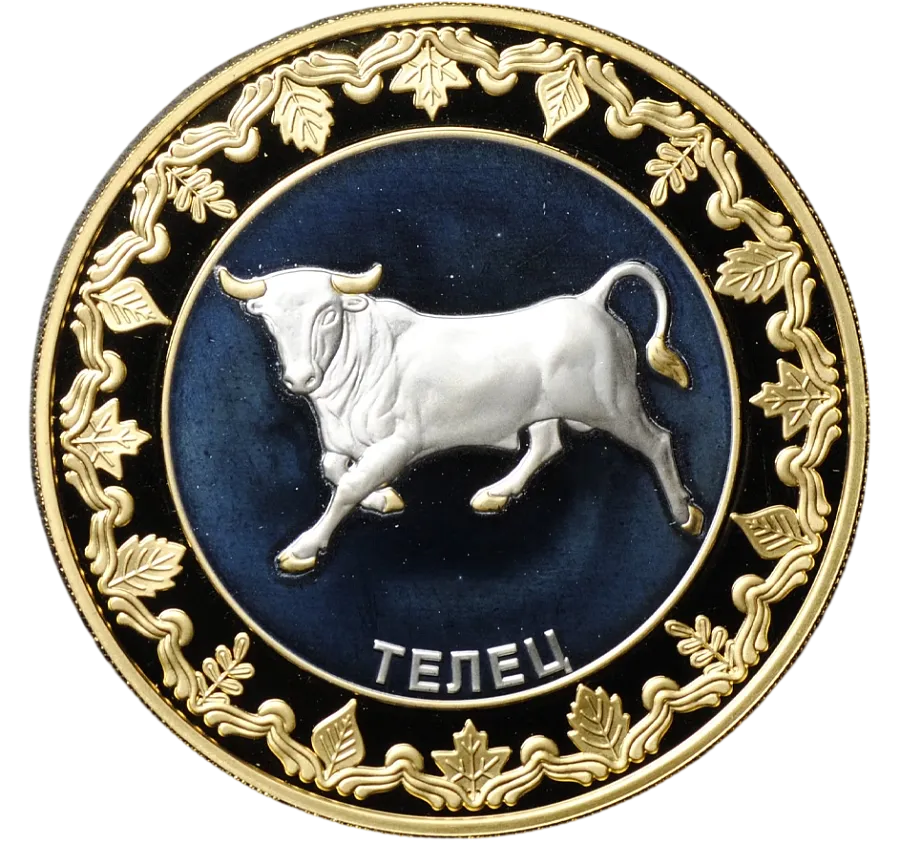 Монета "Телец. Знаки зодиака", 2012 г., Серебро, 31,1 гр, ппроба 925, ТОКЕЛАУ