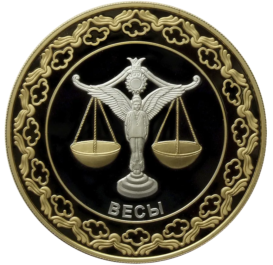 Монета "Весы.Знаки зодиака", 2012 г., Серебро, 31,1 гр, ппроба 925, ТОКЕЛАУ