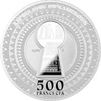 Монета "Ключ знаний", 2023 г., Серебро, 17,5 гр., проба 999, КАМЕРУН