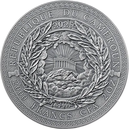 Монета «Геката», 2025 г., Серебро, 62,2 гр., проба 999, КАМЕРУН