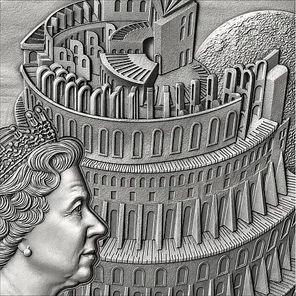 Монета "Вавилонская Башня", 2022 г., Серебро, 155,5 гр., проба 999, ТОКЕЛАУ
