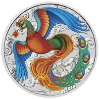 Монета" Феникс (цветная), 2022 г., Серебро, 31,1 гр., проба 999.9, АВСТРАЛИЯ"
