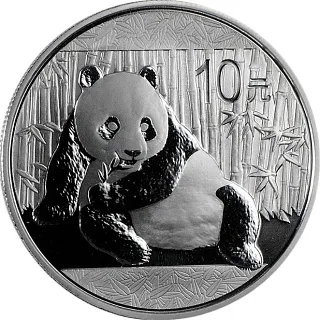 Монета "Панда", 2015 г., Серебро, 31,1 гр., проба 999, КИТАЙ