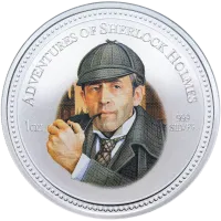 Монета Приключения Шерлока Холмса, 2007 г., 31,1 гр., проба 999, ОСТРОВА КУКА