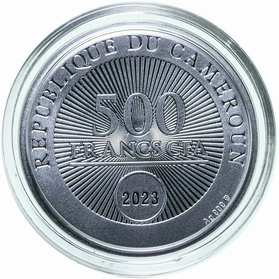 Монета "Сад Любви, 2023 г., Серебро, 10 гр., проба 999, КАМЕРУН"