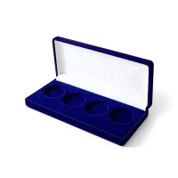 Футляр (161x161x40 мм) на 4 монеты в капсулах (диаметр 46 мм), светло-бордовый