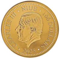 Монета «Золотой феникс», 2025 г., Золото, 15,55 гр., проба 9999, НИУЭ