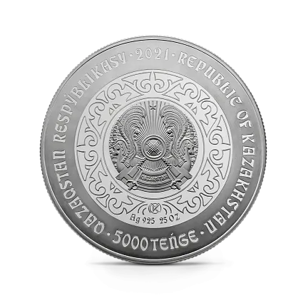 Монета "Лебедь", 2021 г., Серебро, 777,5 гр., проба 925, КАЗАХСТАН