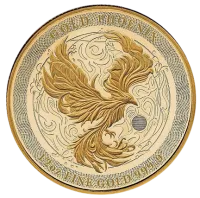 Монета «Золотой феникс», 2025 г., Золото, 15,55 гр., проба 9999, НИУЭ