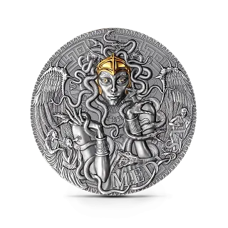 Монета "Медуза", 2023 г., Серебро, 62,2 гр., проба 999, КАМЕРУН
