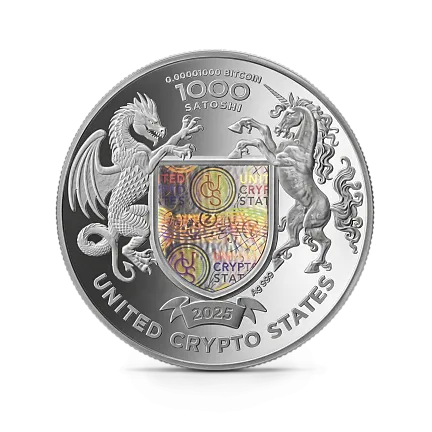 Монета "Криптовалюта Буйвол", 2025 г., Серебро, 31,1 гр., проба 999