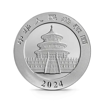 Монета "Панда", 2024 г., Серебро, 30 гр., проба 999, КИТАЙ