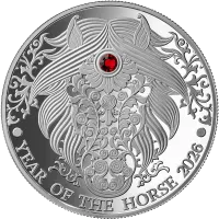 Монета «Год Лошади», 2026 г., Серебро, 15,55 гр., проба 999, ГАНА